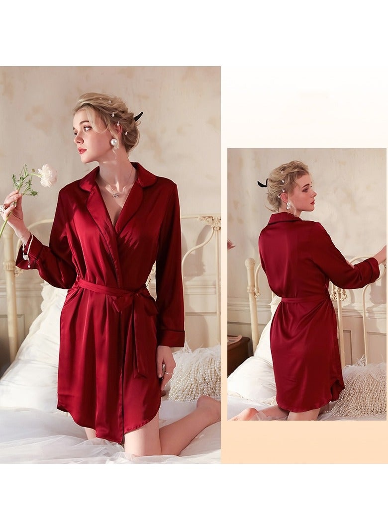 Women  Cardigan Bathrobe
