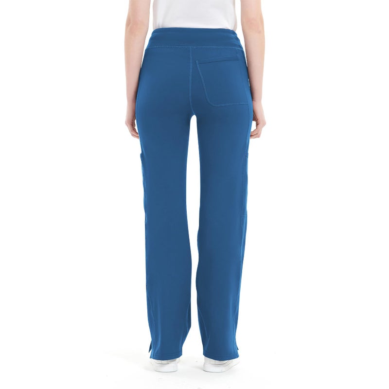 QBK Yoga Scrub Pants Women Mid Rise Yoga Work Pants- Five Pocket Cargo Scrub Pant (Large, Royal Blue) - Image 2