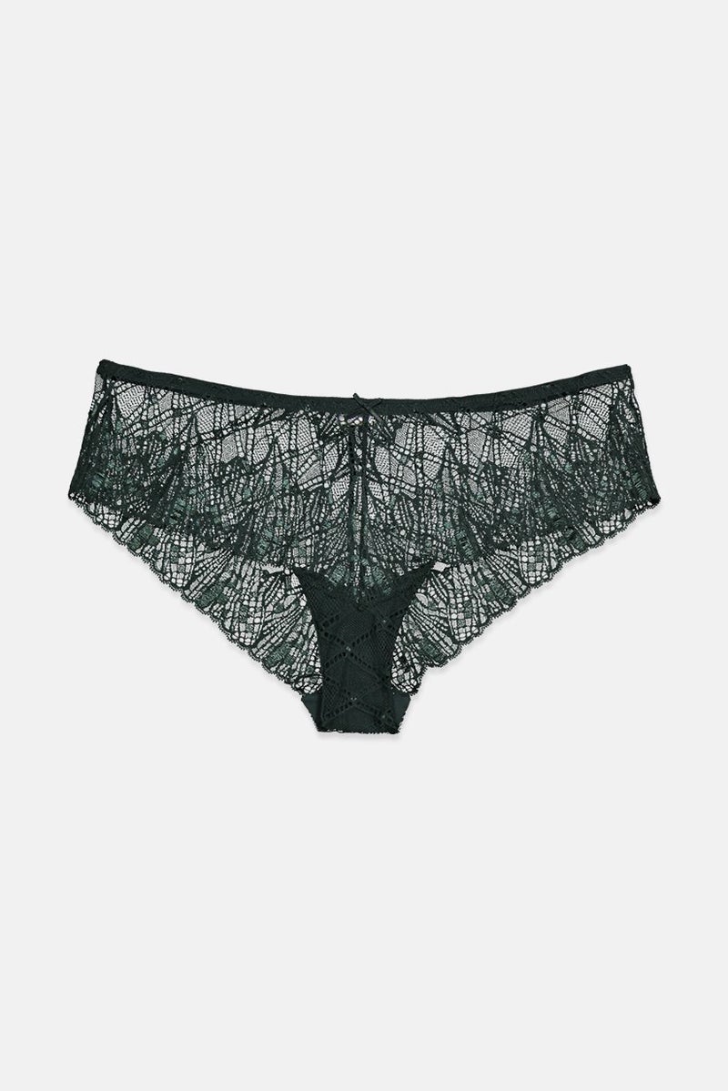 Tchibo Women Lace Panty Panty, Dark Green - Image 1
