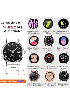 KENSUO Magnetic Leather Band Compatible with Samsung Galaxy Watch 7/6/5/4/Active 2 40mm 44mm/Watch 6 Classic 43mm 47mm/Watch 5 Pro 45mm/Watch 4 Classic 42mm 46mm, 20mm Strap for Men, Blue  - Image 3