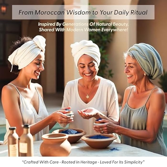 Argaviva Moroccan Nila Powder – Natural Blue Clay Mask for Face, Body & Hair – Exfoliates for Glowing, Even-Toned Skin – Plant-Based & Traditional Hammam Skincare for All Skin Types - Image 5