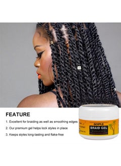 Goiple 8.8OZ Strong Hold Braiding Gel for Twists, Locs, Cornrows - Tames Frizz, High Shine, No Flake, Easy Edge Control  - Image 5