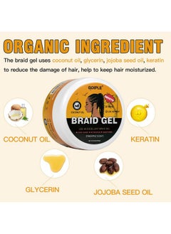 Goiple 8.8OZ Strong Hold Braiding Gel for Twists, Locs, Cornrows - Tames Frizz, High Shine, No Flake, Easy Edge Control  - Image 2