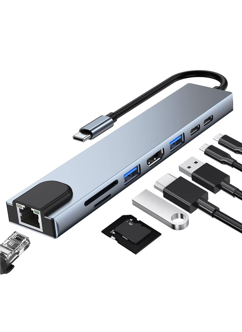 ELTRAZONE 8-in-1 USB C Docking Station - Multiport Adapter with 4K HDMI, Power Delivery & More - Image 1