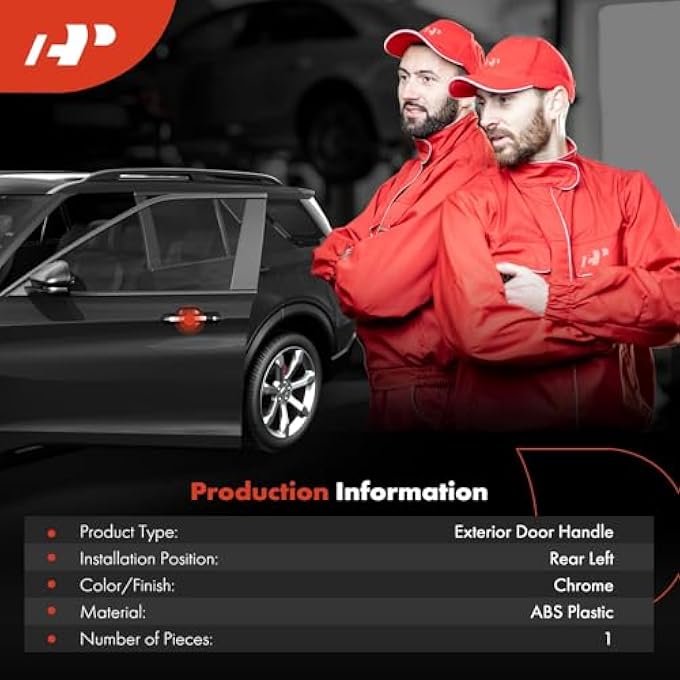 ريحني مقبض باب السائق الخلفي الأيسر متوافق مع هوندا سيفيك 2001 2002 2003 2004 2005 سيدان سوداء مع ذراع كروم استبدال 72680S5AJ01 - Image 3