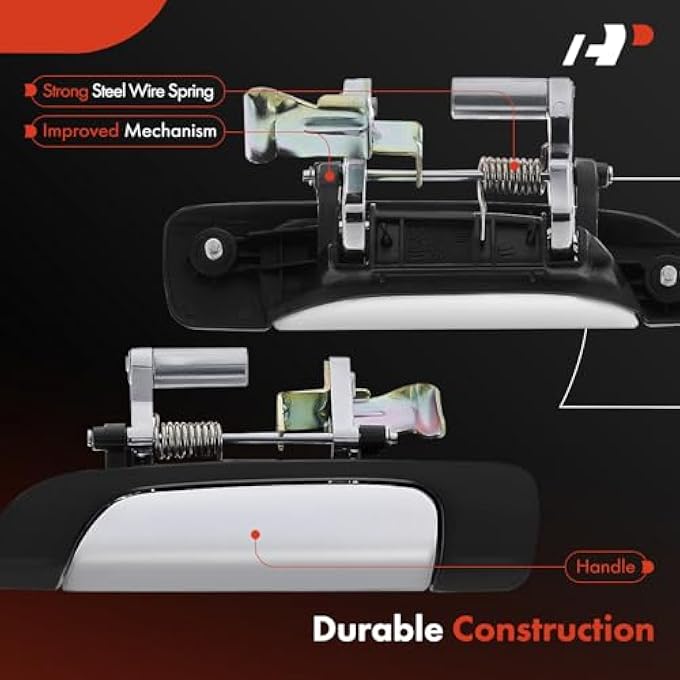 ريحني مقبض باب السائق الخلفي الأيسر متوافق مع هوندا سيفيك 2001 2002 2003 2004 2005 سيدان سوداء مع ذراع كروم استبدال 72680S5AJ01 - Image 5
