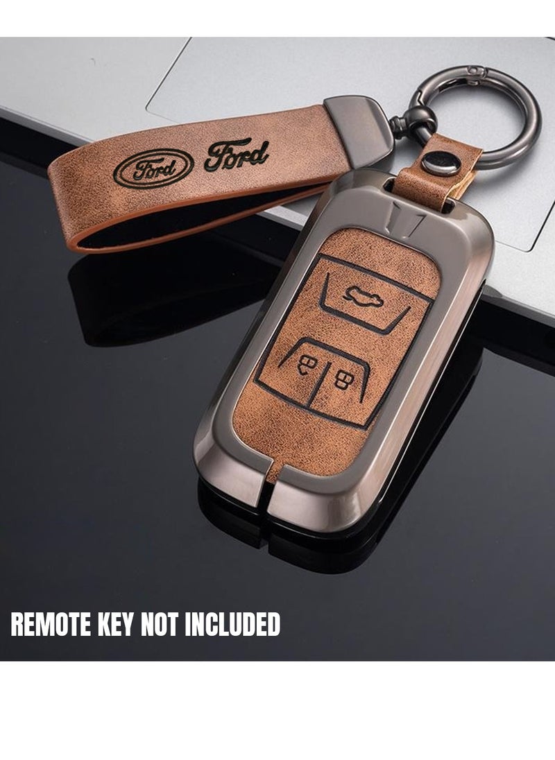 Ford Metal Ring PU Leather Strap Keychain Home Key Chain Car Keychain FORD Car Key Chain Super Finish 1Pcs  - Image 1