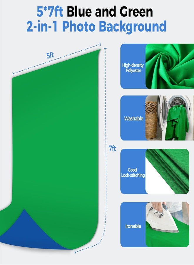 EMART Blue Green Screen Backdrop Kit with Reverse Folding Base, 5x6.5ft Portable T-Shape Backdrop Stand with 2-Sided Reversible Background for Photography, Zoom, Streaming and Studio Video Recording - Image 5