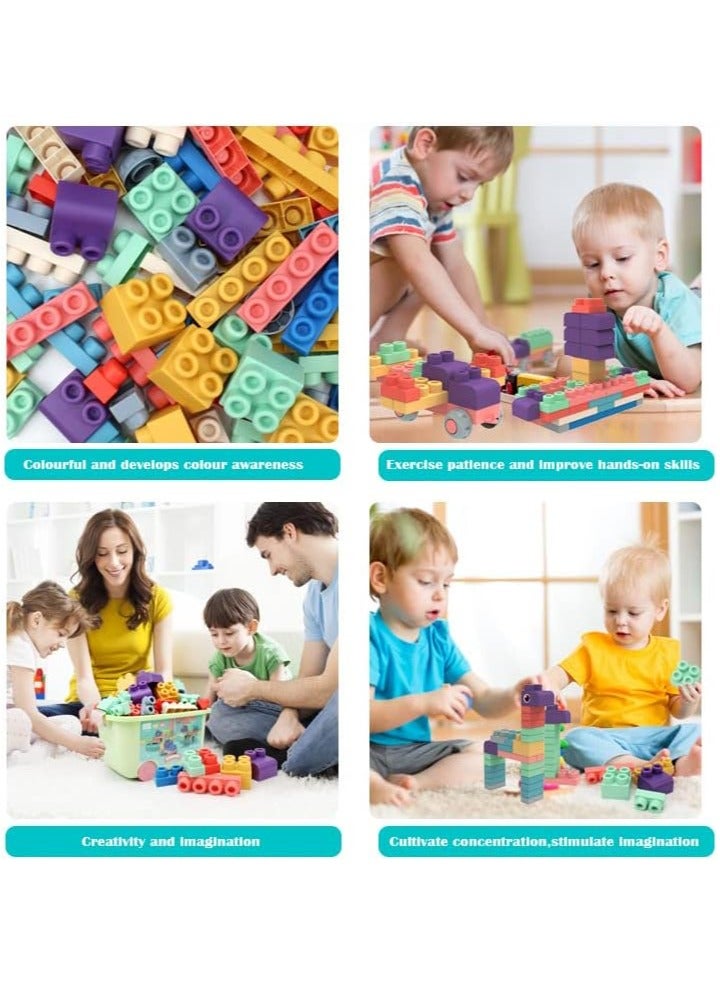 Soft Building Blocks Toys,80 Pcs Build Blocks Sensory Toys for Kids STEM Educational Sets Learning&Development Toys Stacking Block Kit Educational Infant Blocks for Toddlers Baby 1-5 Years Old  - Image 4