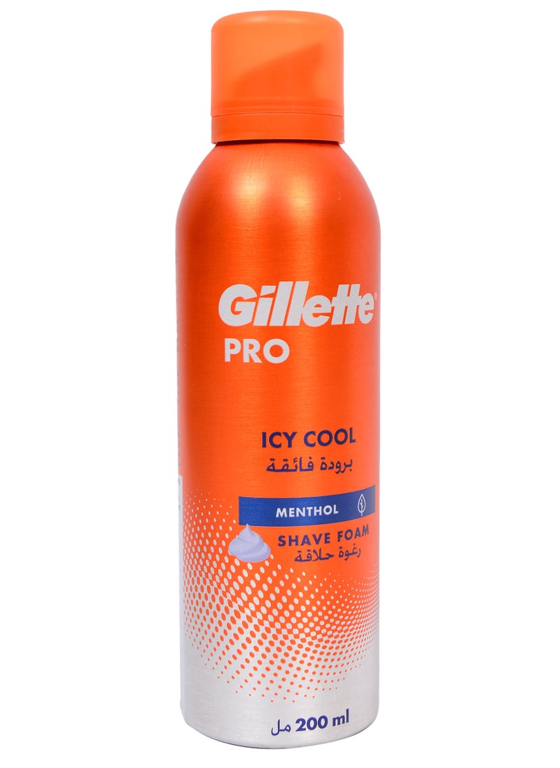 Gillette Gillette Pro Icy Cool Menthol Shave Foam 200ml 