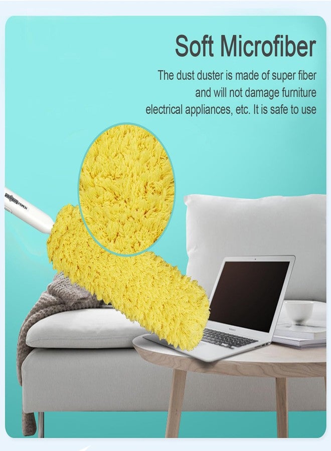 EHOMGUI Microfiber Duster, Feather Duster, Dusters for Cleaning, Washable and Reusable Duster with Replaceable Head, Microfiber Hand Duster for Cleaning Cobweb, Blinds, Furniture, Cars-Yellow - Image 4