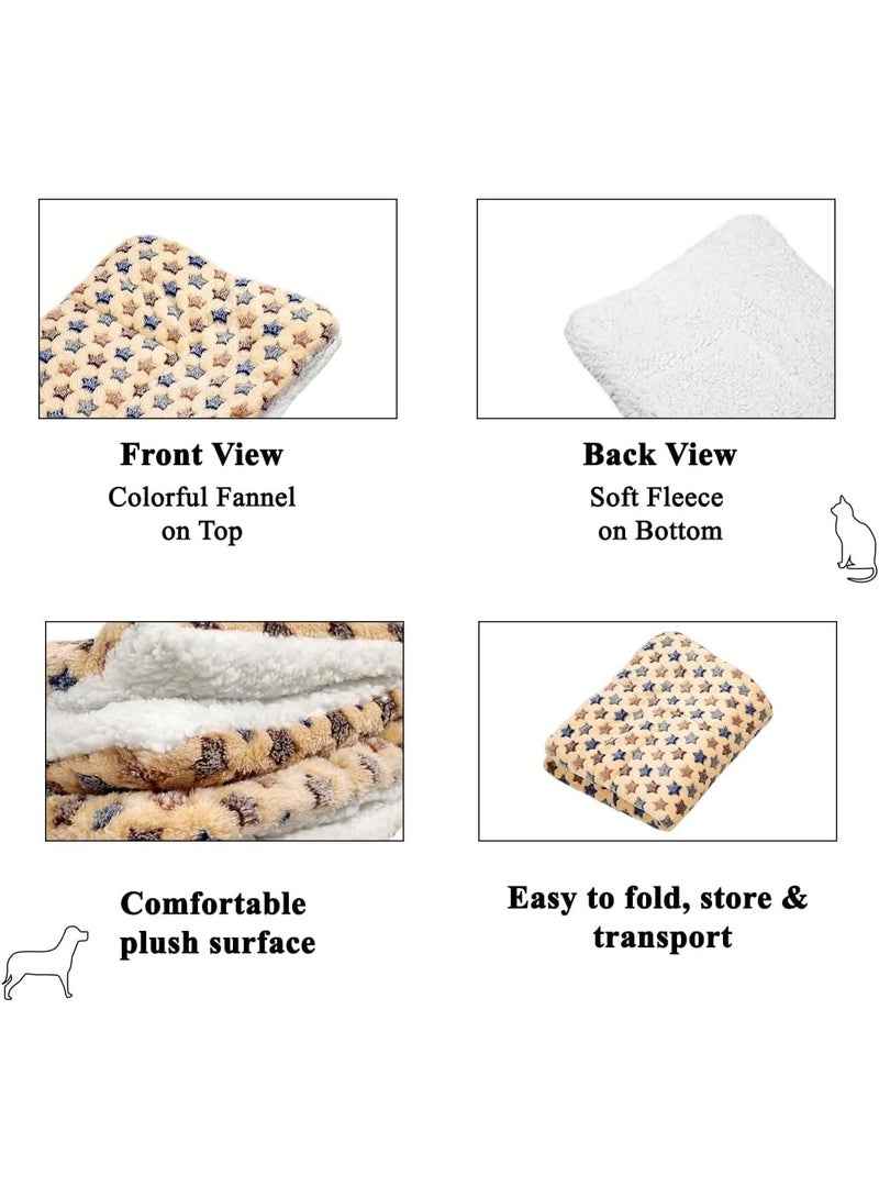 أن ان سي بيتس بطانية للحيوانات الأليفة بنمط نجمة، ناعمة ورقيقة، خفيفة الوزن، مريحة، قابلة للغسل، وجيدة التهوية، بطانية دافئة ذات وجهين من القطيفة، سهلة الحمل، مناسبة للحيوانات الأليفة المتوسطة والكبيرة، 70 سم (أصفر) - Image 3