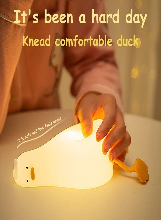 مصباح ليلي للأطفال من دارفيس، مصنوع من السيليكون على شكل بطة، قابل لإعادة الشحن، مصباح لطيف بثلاثة مستويات سطوع، مثالي لغرف النوم، غرف الأطفال، ومكاتب الدراسة، مصباح ليلي مزخرف لعيد ديوالي وعيد الميلاد - Image 4