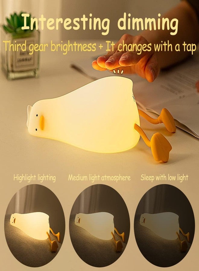 مصباح ليلي للأطفال من دارفيس، مصنوع من السيليكون على شكل بطة، قابل لإعادة الشحن، مصباح لطيف بثلاثة مستويات سطوع، مثالي لغرف النوم، غرف الأطفال، ومكاتب الدراسة، مصباح ليلي مزخرف لعيد ديوالي وعيد الميلاد - Image 3