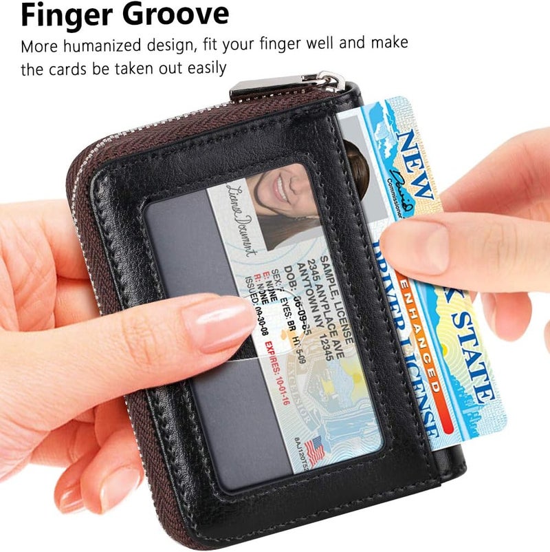 FurArt Zipper Wallet Women, RFID Blocking Credit Card Wallet, Business Card Holder, Compact Size KeyChain Wallet - Image 2