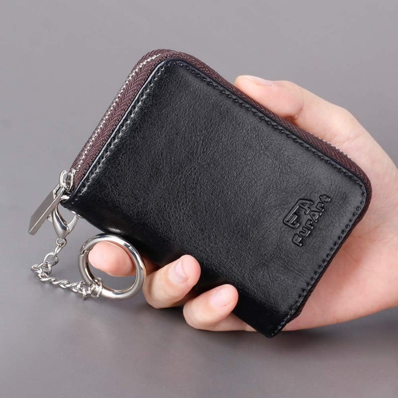FurArt Zipper Wallet Women, RFID Blocking Credit Card Wallet, Business Card Holder, Compact Size KeyChain Wallet - Image 4