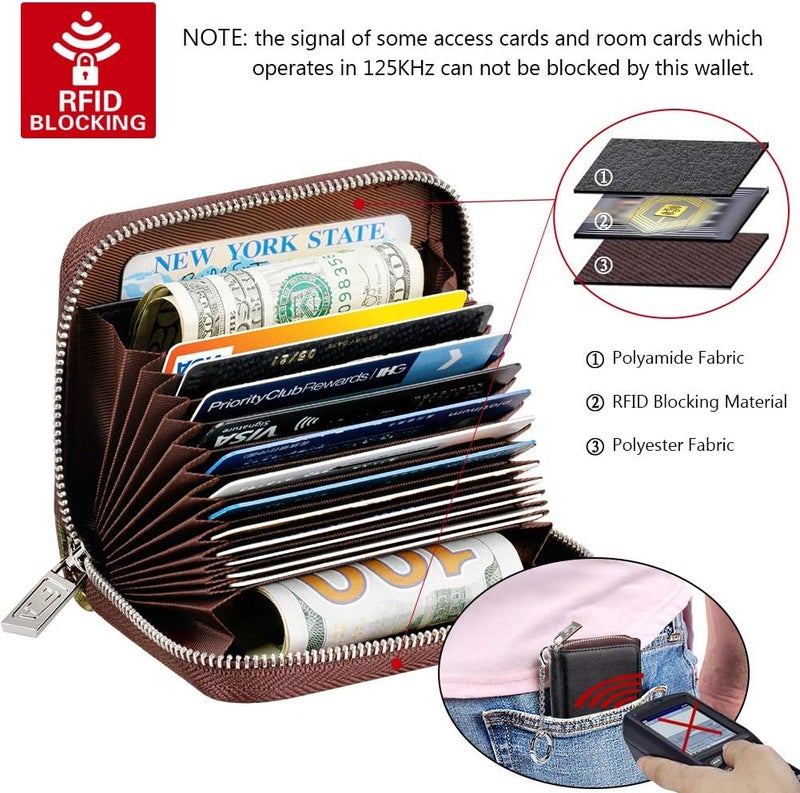 FurArt Zipper Wallet Women, RFID Blocking Credit Card Wallet, Business Card Holder, Compact Size KeyChain Wallet - Image 5