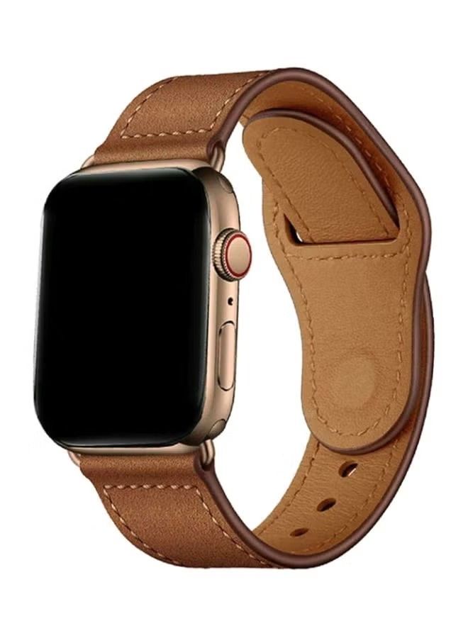 حزام جلدي بديل لساعة Apple Watch Series 1/2/3/4 باللون البني - Image 1