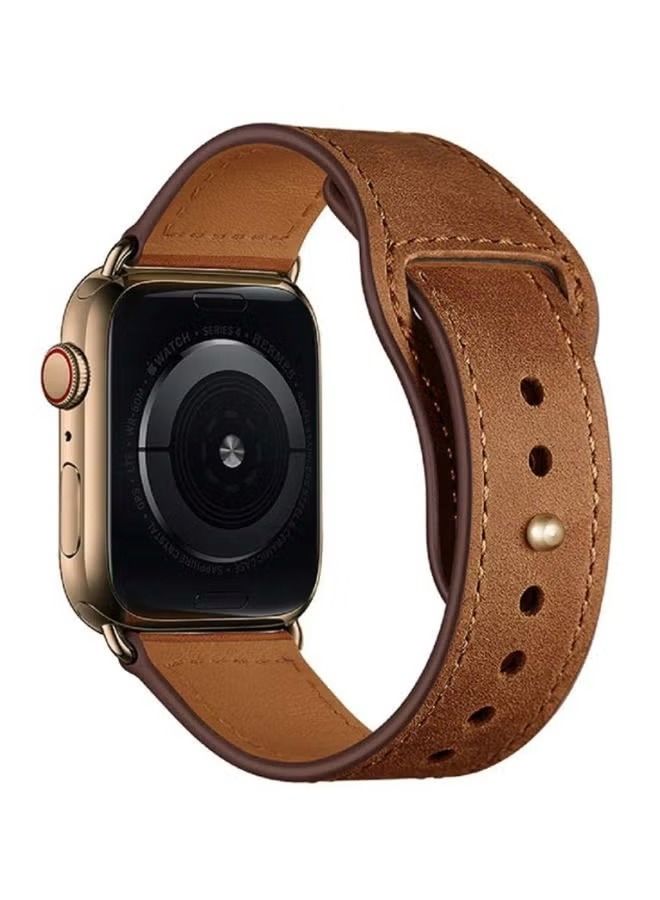 حزام جلدي بديل لساعة Apple Watch Series 1/2/3/4 باللون البني - Image 3