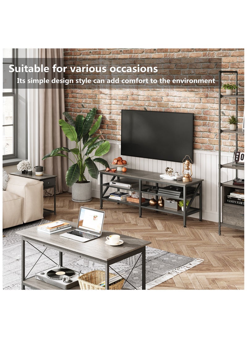 HXDream Tv Table,TV Cabinet,TV Stand with double storage space,Suitable for living room, reception room  - Image 4
