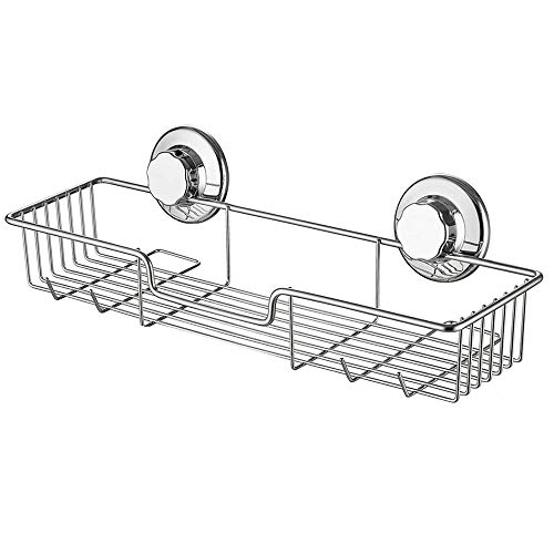 iPEGTOP L4 Strong Suction Cup Shower Caddy Bath Shelf Storage Combo Organizer Basket for Shampoo Soap Conditioner Razor Bathroom Accessories  Rustproof Stainless Steel Chrome