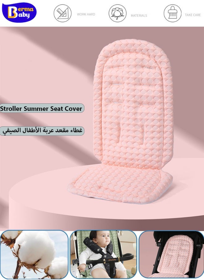 Berma Baby وسادة تبريد عربة الأطفال الصيفية، وسادة تبريد مقعد السيارة العالمية، وسادة تبريد صيفية قابلة للتنفس، وسادة ثلج متعددة الأغراض لكرسي الطعام، بطانة مقعد ثلج للأطفال، مناسبة لعربات الأطفال ومقاعد السيارة والكراسي المرتفعة (وردي)  - Image 1