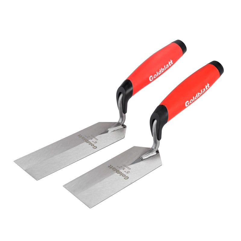 Goldblatt Industries Margin Trowel set, 6"X2" & 5"X2", Professional Masonry Flooring Tool for Concrete, Cement, Tile - Image 1
