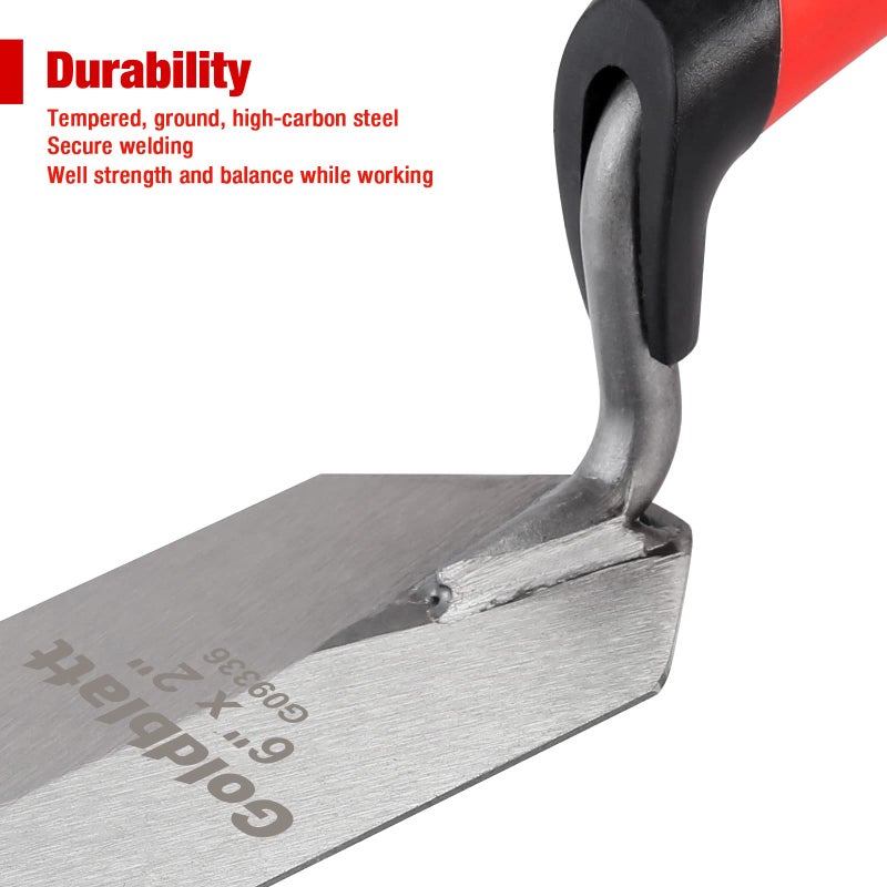Goldblatt Industries Margin Trowel set, 6"X2" & 5"X2", Professional Masonry Flooring Tool for Concrete, Cement, Tile - Image 3