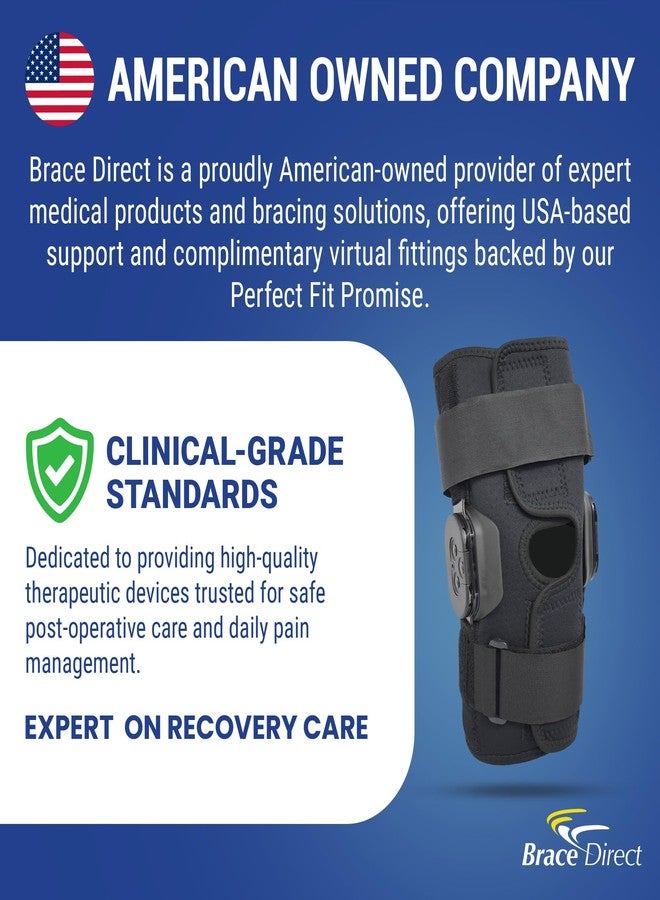براس دايركت دعامة الركبة المفصلية الخارجية من Brace Direct Plus Size - مثبت الركبة لمرضى السمنة المفرطة لعلاج إصابات الأربطة والتهاب المفاصل وتسكين الألم، مقاس 5XL (الفخذ 26-28 بوصة/الساق 22-24 بوصة) L1832، L1833 - Image 4