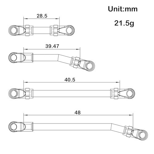 MEUS Racing SCX24 Links Metal High Clearance Chassis Links Steering Links Set for Axial SCX24 C10 Bronco Wrangler 124 RC CrawlerAluminum Alloy - Image 5