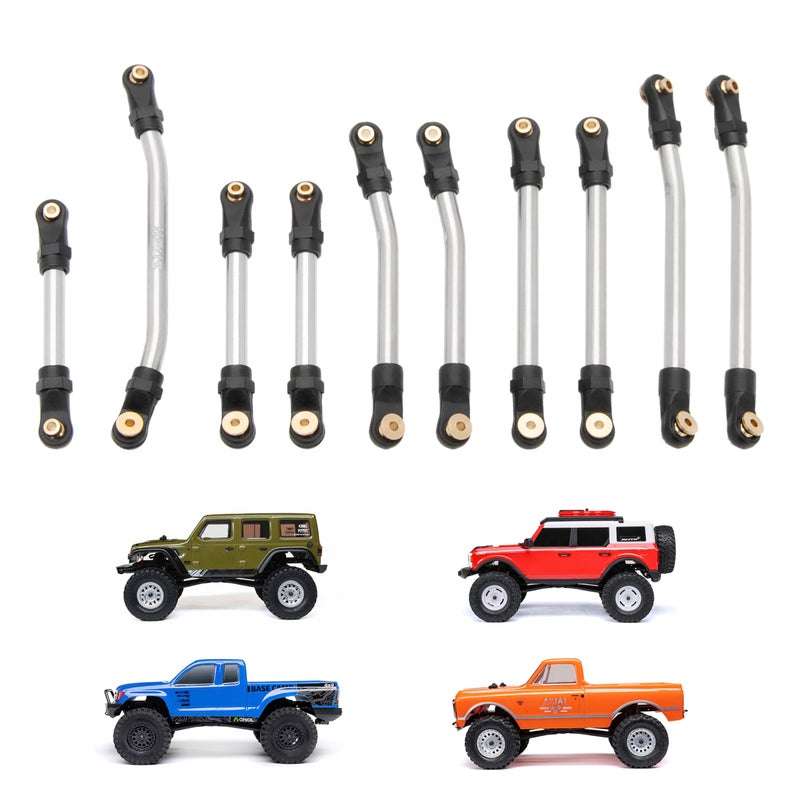 MEUS Racing SCX24 Links Metal High Clearance Chassis Links Steering Links Set for Axial SCX24 C10 Bronco Wrangler 124 RC CrawlerAluminum Alloy - Image 3