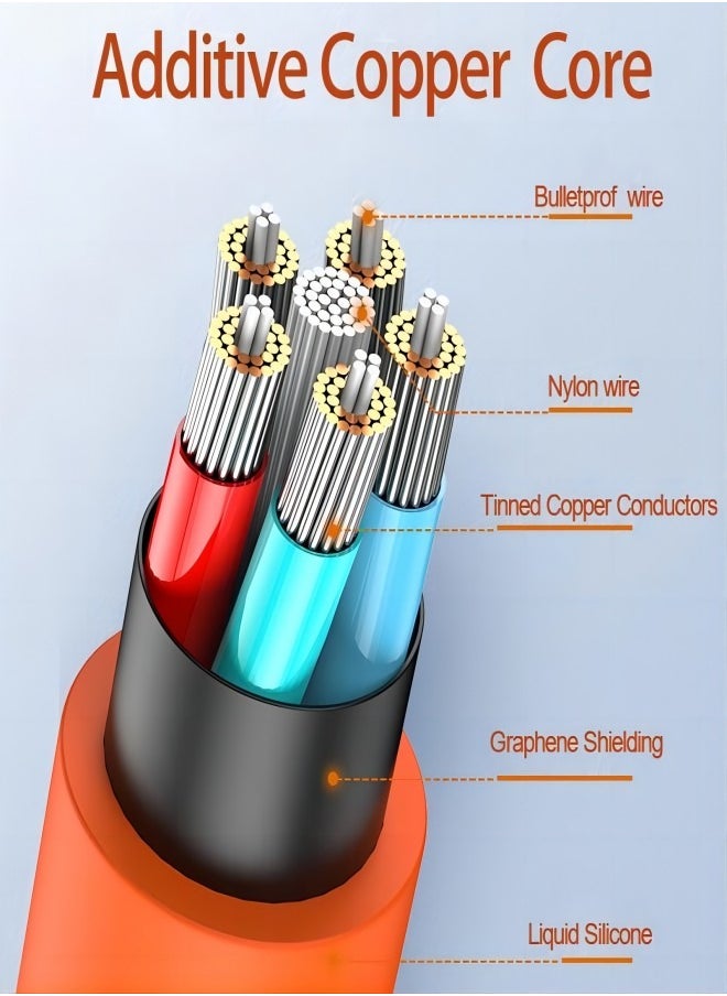 ESCASE 180° Rotating Fast Charge Cable with Charging Indicator, USB to C Cord Maximum Output Power 120W, Flexible Rotary Connector Thick Rubber Safety Charging(for Type-C, Orange 1.5 Meter)  - Image 4
