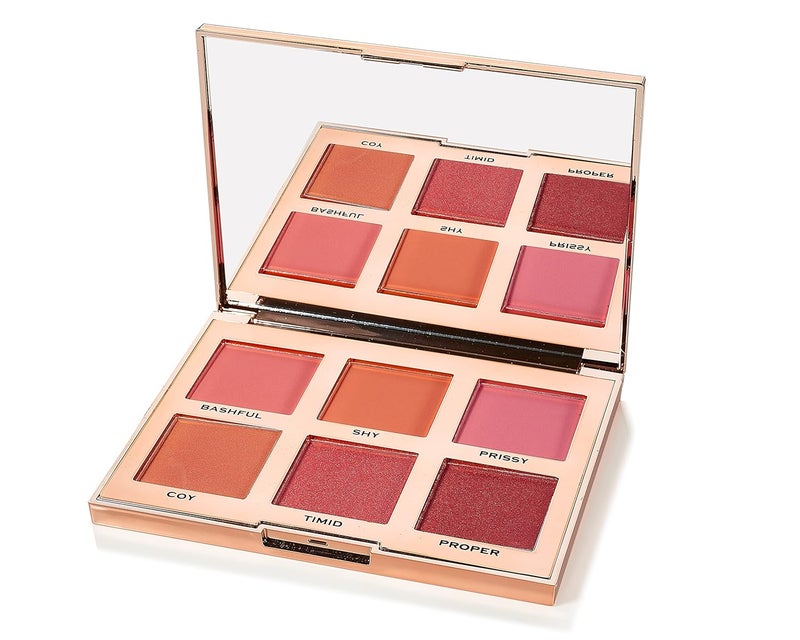 Skone Flushed  Flirtatious Make up Blush Palette  Blush Makeup as Eyeshadow Blush Highlighter in One Palette  Matte  Shimmer Glow of Pink  Peach Colors of Professionalgrade Formula Cosmetics