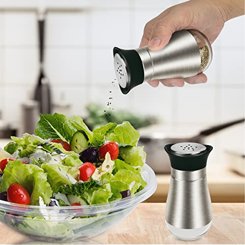 Evelyne Salt Pepper Seasoning Glass Shaker with Stainless Steel Cover 2 pcs Pack Set (Black) - Image 4