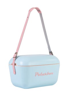 Polarbox Polarbox® 12 L Ice Box - Portable - Rigid Thermal Insulated Cooler Box - For Outdoor Beach Picnic, Party Drinks & Food Use - Storage Box - Pop - Sky Blue/Baby Rose Cooler with Baby Rose Leather Strap  - Image 3
