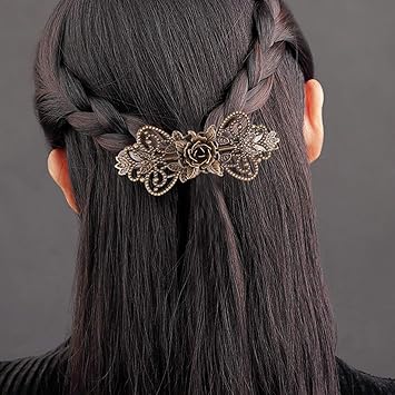 FRCOLOR 4pcs Retro French Hair Barrettes Retro Vintage Bronze Hair Clips Bobby Pins Bridal Wedding Hair Pins Jewelry Accessory for Women or Girls Style 1 - Image 2