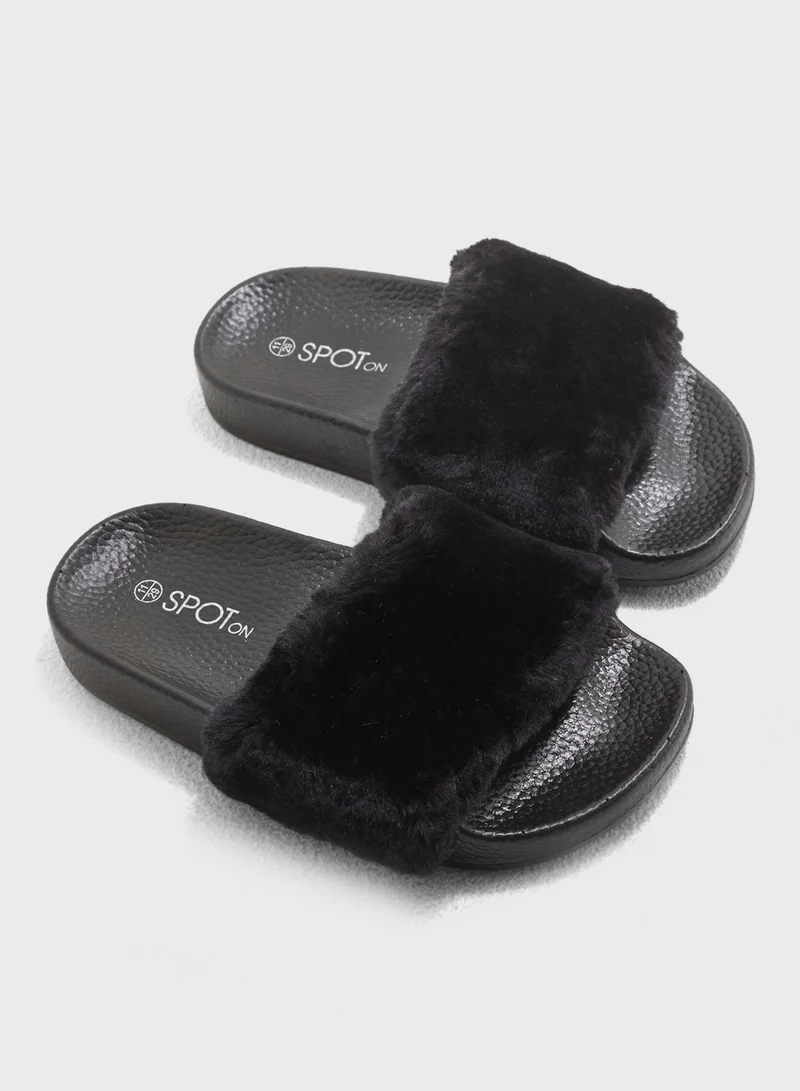 Spot-On Youth Kayla Fur Slip On