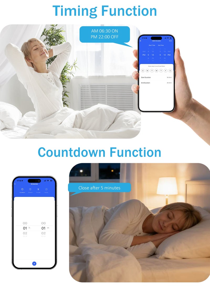 Tichondrius WiFi Smart Switch, Smart Touch Light Switch work with Tuya Smart APP,  WiFi & Voice Control,   Alexa/Google Home Compatible, Easy Installation (White 4 Gang) - Image 2