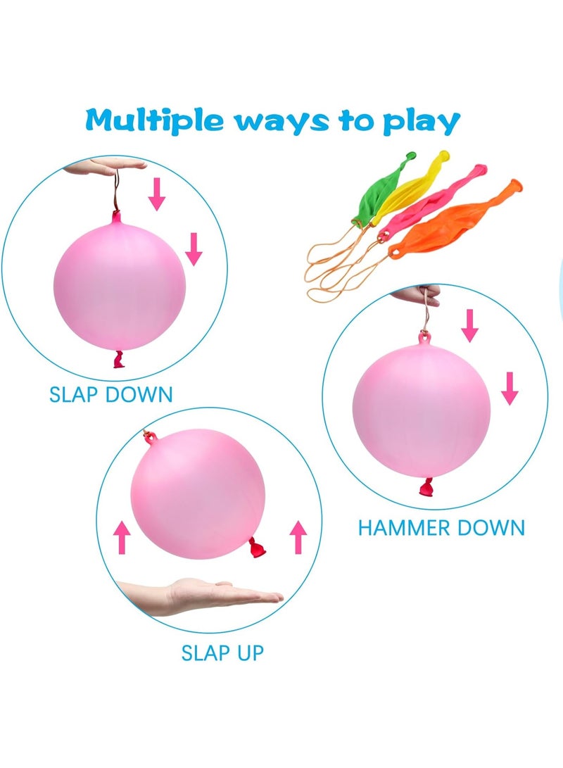 RUBFAC 36 Punch Balloons Punching Balloon Heavy Duty Party Favors For Kids, Bouncy Balls with Rubber Band Handle for Birthday Party, Goodie Bag, Stocking Stuffers for Kids - Image 3