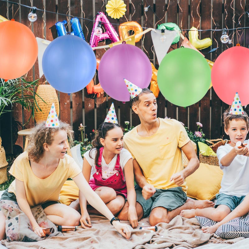 RUBFAC 36Pcs Punch Balloons, Heavy Duty Party Favors For Kids, Punching Balloons Bouncy Balls with Rubber Band Handle for Birthday Party, Goodie Bag, Stocking Stuffers for Kids - Image 5