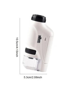 EzzySo 19 in 1 Mini Pocket Microscope Kit 60 To120x Portable Laboratory Microscope With LED Light For Kids Science Experiment Utensils with 12 Color specimens 1 Mobile phone holder 6 Experimental tools  - Image 3