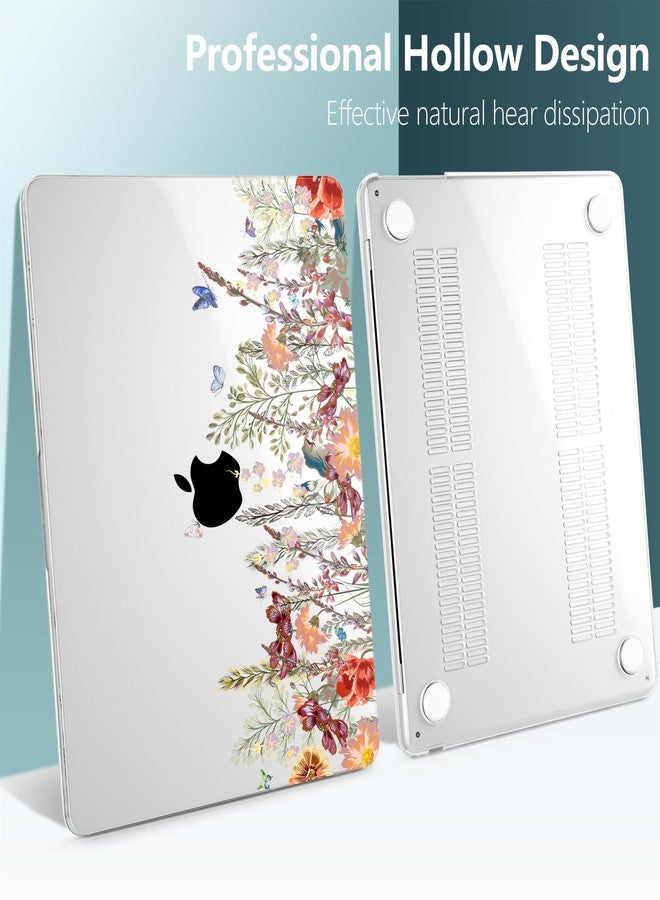 DONGKE Compatible with M4 MacBook Air 15 inch Case 2025 2024 2023 A3241 A3114 A2941 M3 M2 Liquid Retina Display Touch ID, Plastic Hard Case & Keyboard Skin & Screen Protector - Floral Illustration - Image 5