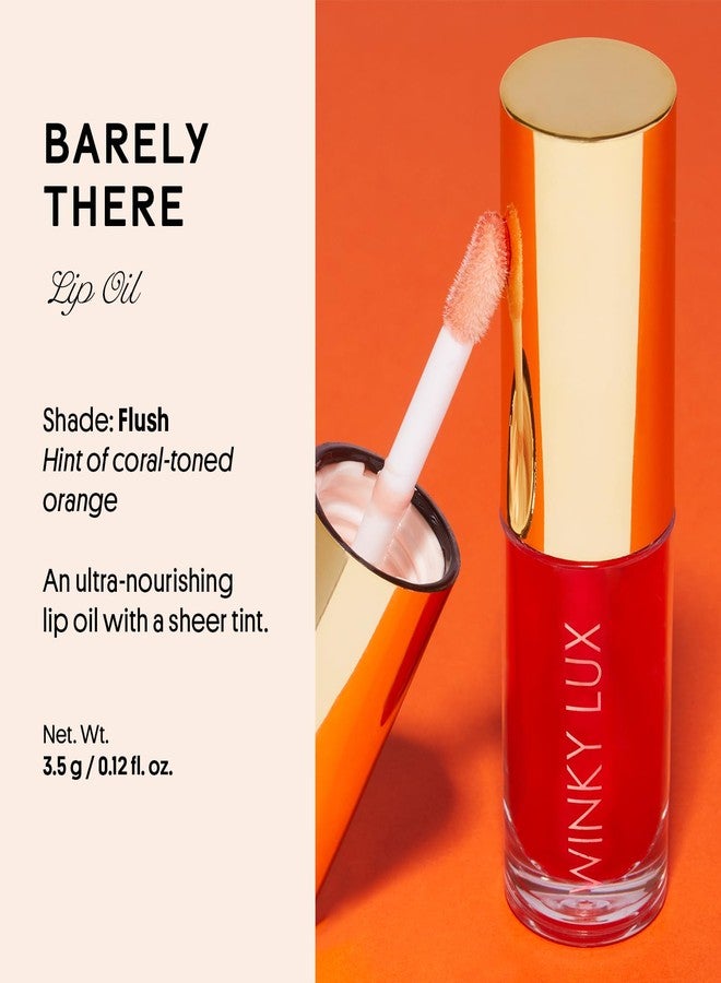 Winky Lux Barely There Sheer Tinted Lip Oil, Hydrating Lip Gloss Tint, Tinted Coral Glossy Lip Balm, Juicy Non Sticky Lip Gloss, Orange Lip Oil & Lip Tint with Jojoba Oil, Flush - Image 2