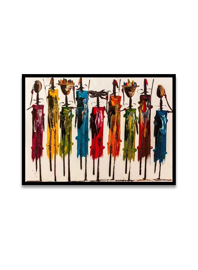 ماركتنا لوحة جدارية قماشية فنية لتزيين الحائط بتصميم تجريدي مع برواز اسود مجوف مقاس (120x80) قطعة واحدة - Image 2