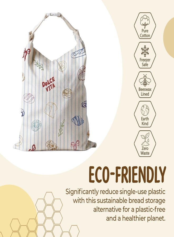 MATICAN Beeswax Bread Bags for Homemade Bread & Sourdough, 2-Pack XL Eco-Friendly Natural Cotton Food Storage Bags, 12.6 x 16.9 Inches, Riviera Patisserie Confetti - Image 5