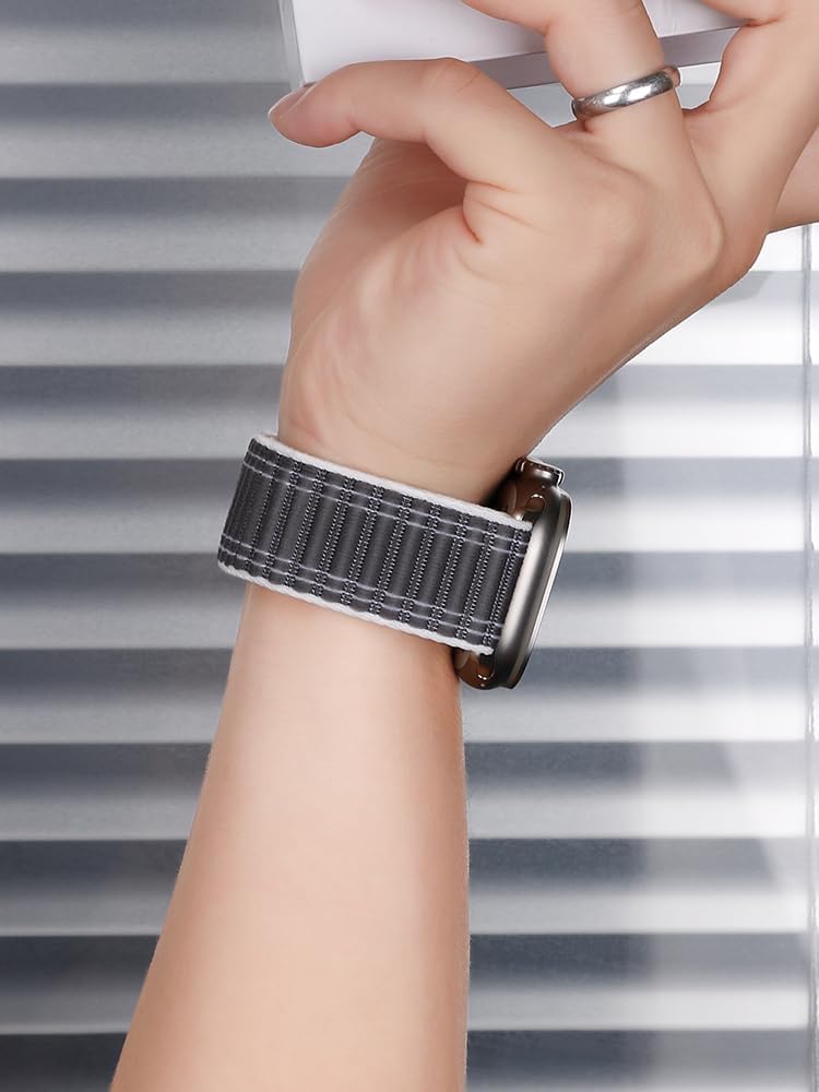 Compatible with Watch Strap 46/45/44/49mm 42/41/40/38mm Women Men, Braided Sport Loop Band for IWatch Series 11 10 9 8 7 6 5 4 3/SE 3 2/Ultra 3 2 watch band Nylon Fabric - Image 5