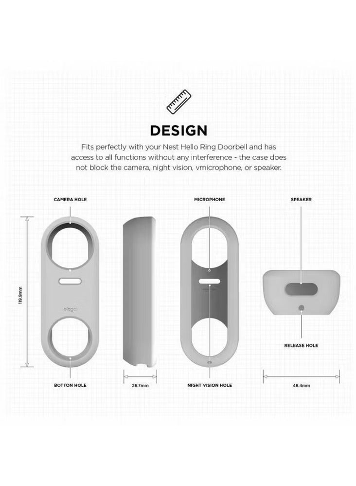 Elago Silicone Case for Nest Hello Doorbell - White - Image 2
