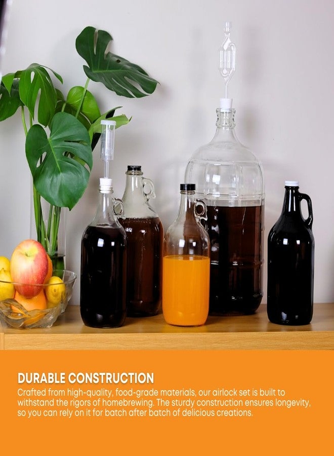 Fastrack Airlocks for Fermenting (Set of 3) | Bubble Airlock for Wine Making and Beer Making | BPA-Free S-Shaped | Used for Brewing Wine, Beer, Pickles & More | Transparent - Image 5