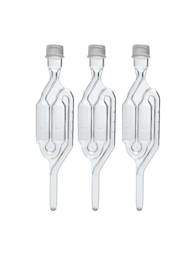 Fastrack Airlocks for Fermenting (Set of 3) | Bubble Airlock for Wine Making and Beer Making | BPA-Free S-Shaped | Used for Brewing Wine, Beer, Pickles & More | Transparent - Image 1