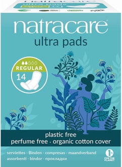 NATRACARE Natracare Slim Fitting Ultra Pads with Wings, Regular, Made with Certified Organic Cotton, Ecologically Certified Cellulose Pulp and Plant Starch (12 Pack, 168 Pads Total) 